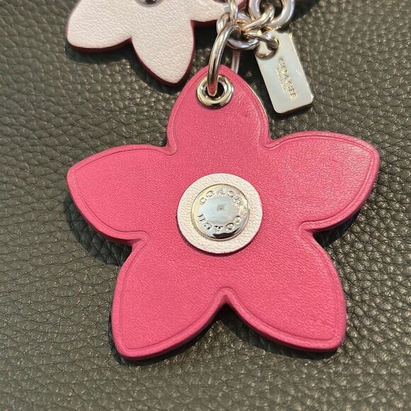 COACH Pink Flowers Keychain - Picture 2 of 5
